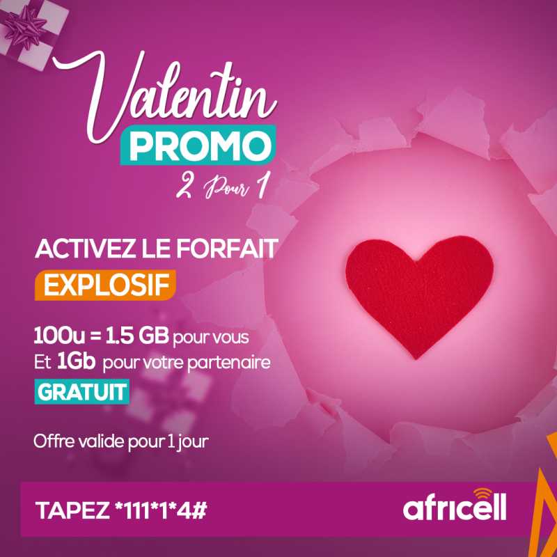 Africell offre saint valentin